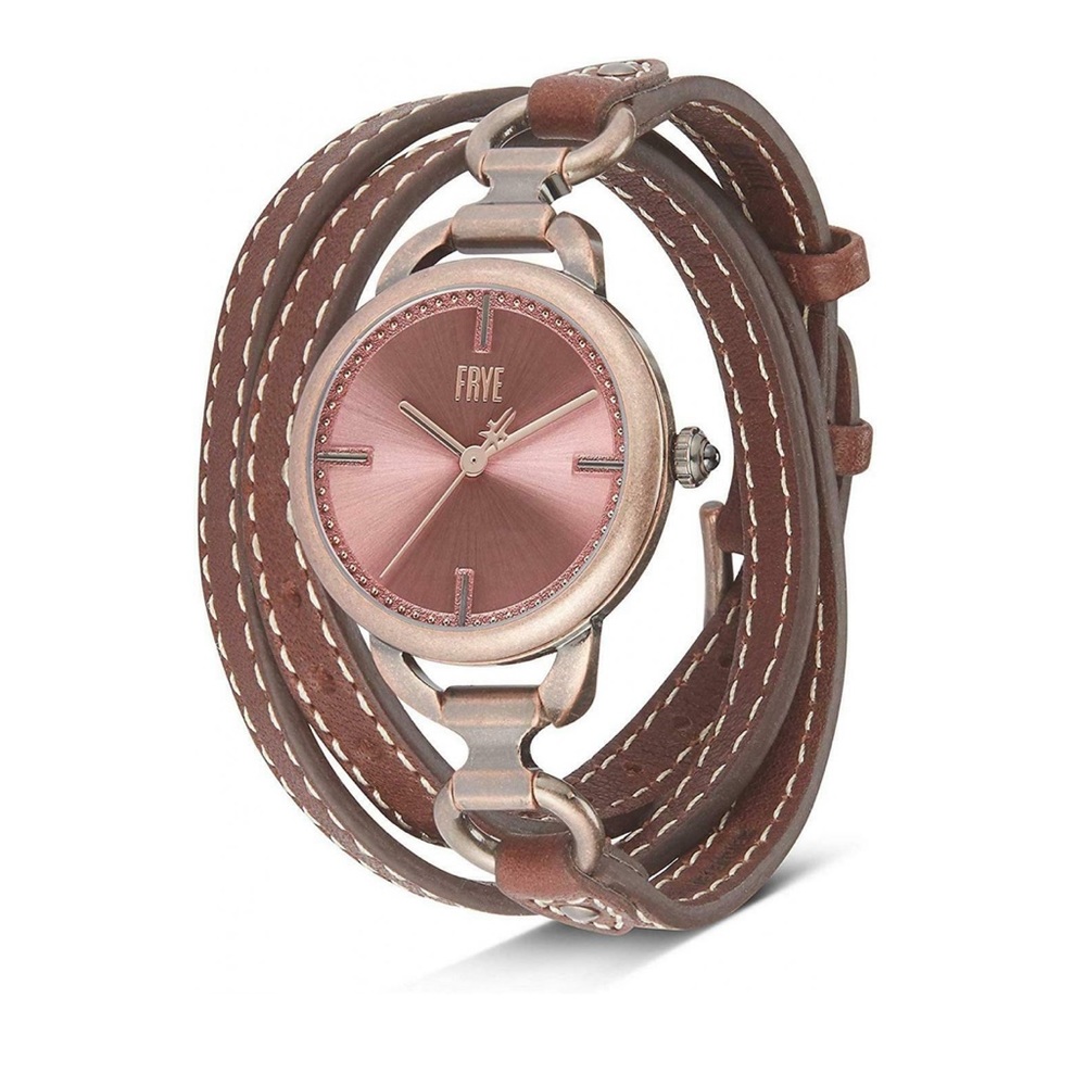 Frye Ilana Brown Triple Wrap Leather Watch